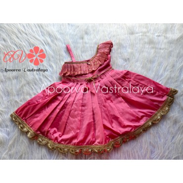 Peach pink partly silk gown