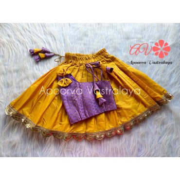 Lavender and Yellow Banarasi Lehenga