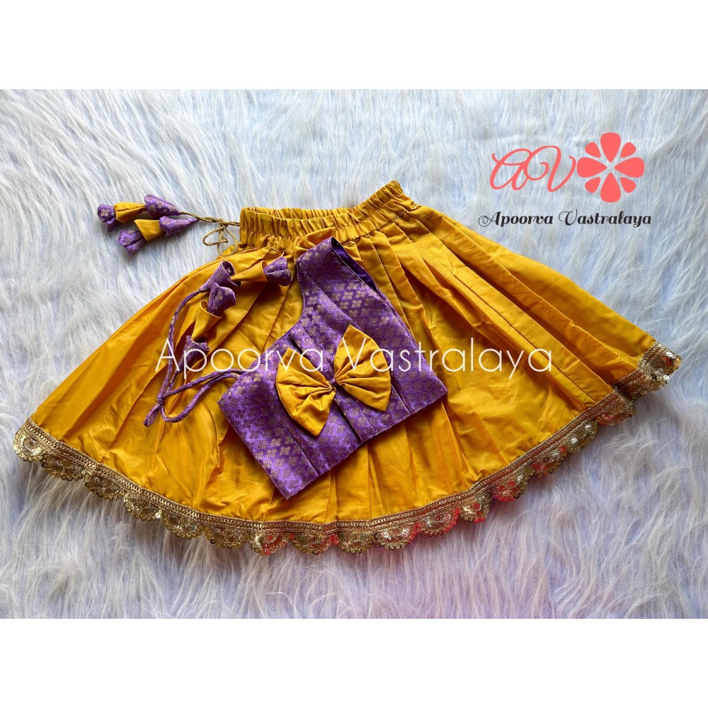 Lavender and Yellow Banarasi Lehenga