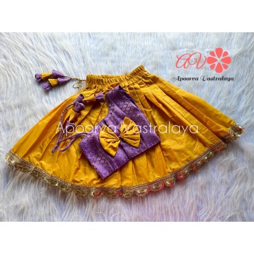 Lavender and Yellow Banarasi Lehenga