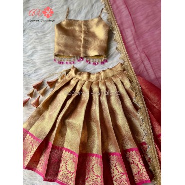 Pink & Gold silk lehenga