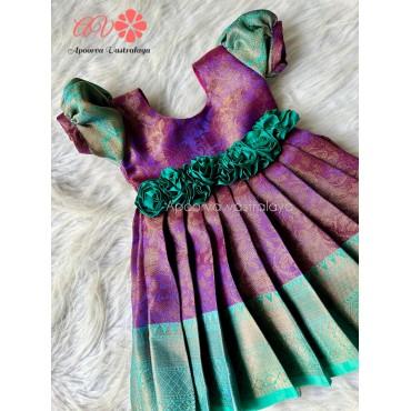 Purple & blue floral work gown