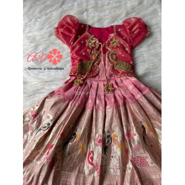 Peach pink & Reddish Pink luxury lehenga