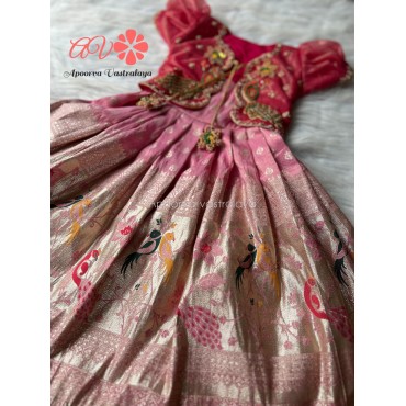Peach pink & Reddish Pink luxury lehenga