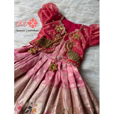 Peach pink & Reddish Pink luxury lehenga