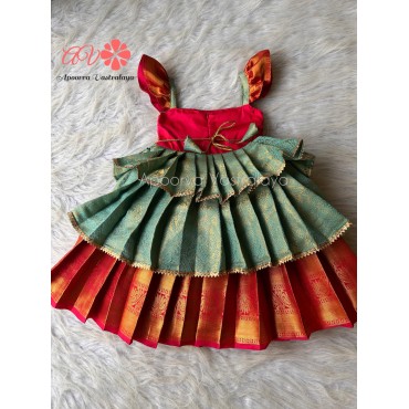 Premium Tissue Silk Aari Triple Layer gown