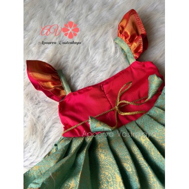 Premium Tissue Silk Aari Triple Layer gown