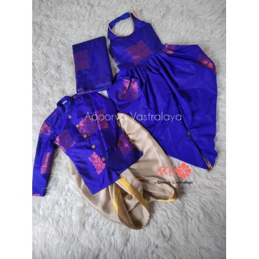 Royal Blue Soft Silk Jumpsuit combo