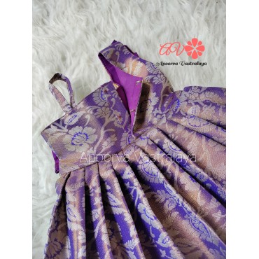 Purple Tissue silk frill gown