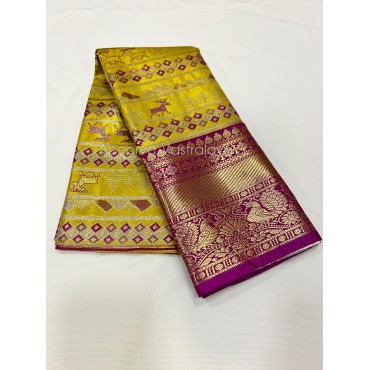 Unstitched SemiKanchi Pattu Pavadai Materials