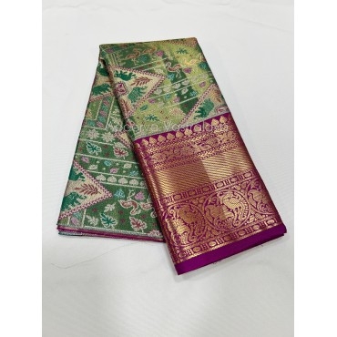 Unstitched SemiKanchi Pattu Pavadai Materials
