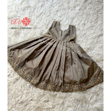 Grey Heavy zardoosi border work Silk Gown