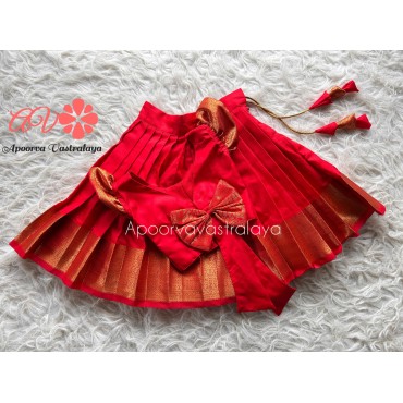 Red Soft Silk Peterpan Collar Pattu Pavadai