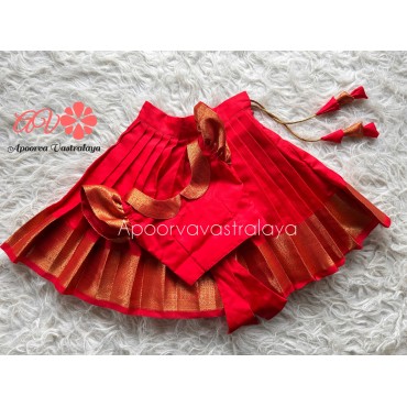 Red Soft Silk Peterpan Collar Pattu Pavadai