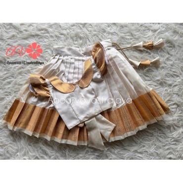 White Soft Silk Peterpan Collar Pattu Pavadai