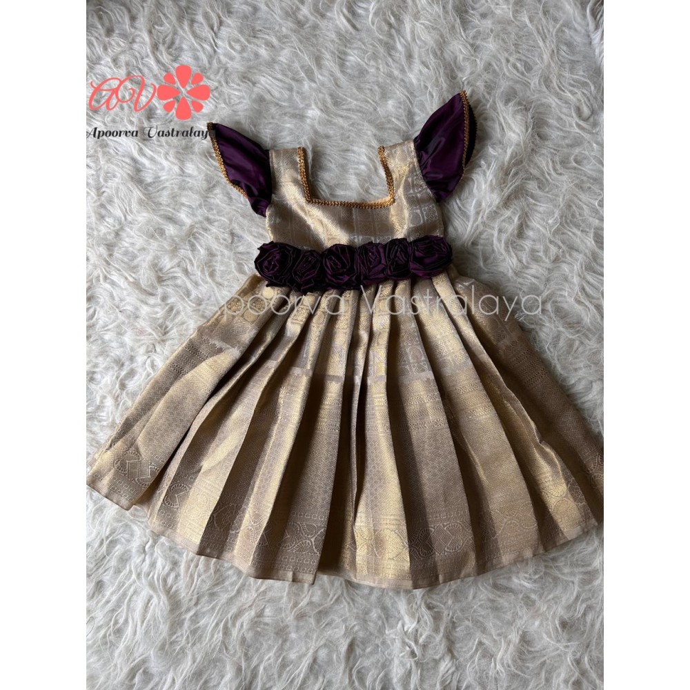Silver & Wine rosette gown