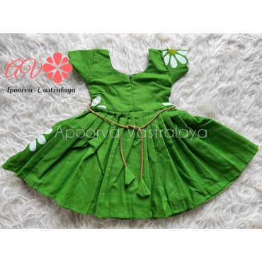 Khadi Cotton parrot green gown