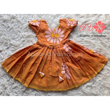 Khadi Cotton light orange gown