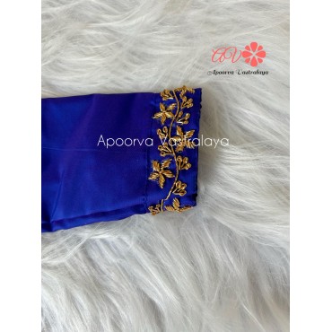 Royal Blue Aari dhoti set