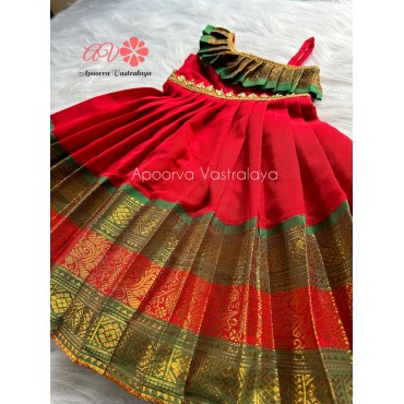 Narayanpet frill one side shoulder gowns