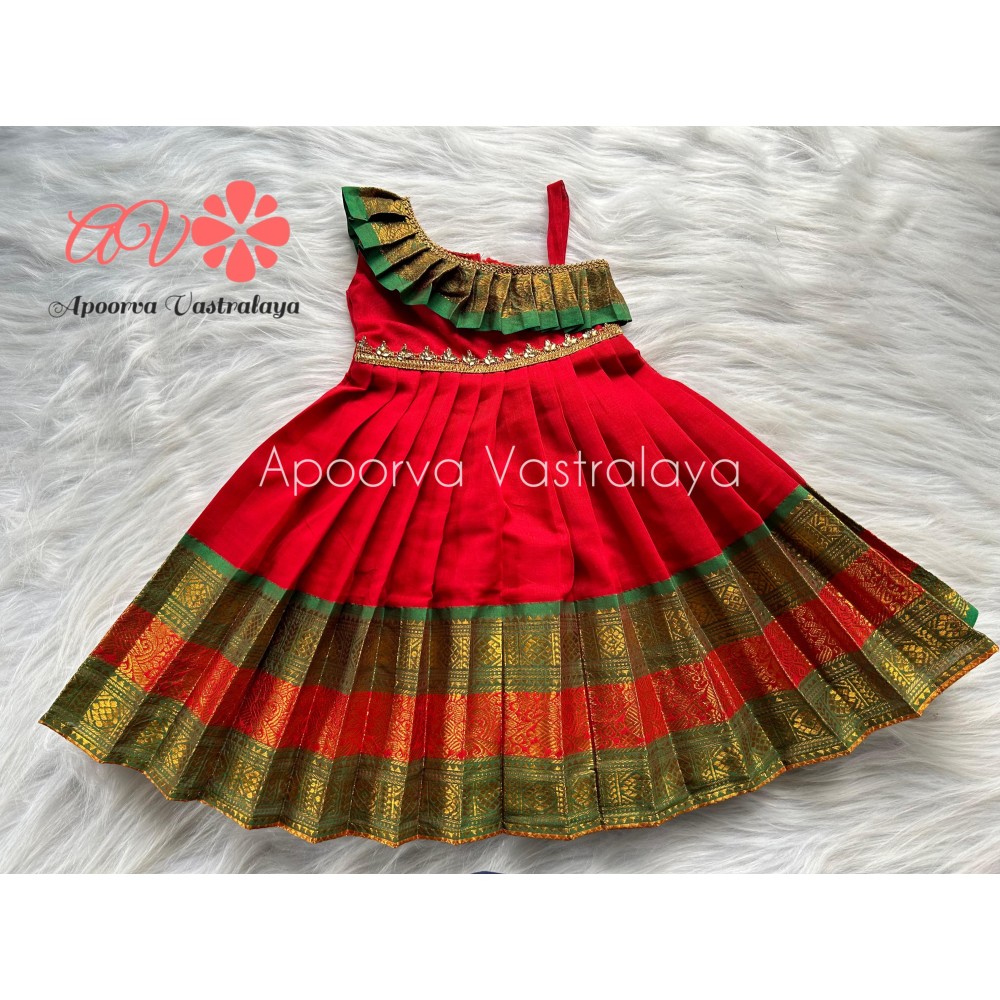 Narayanpet frill one side shoulder gowns