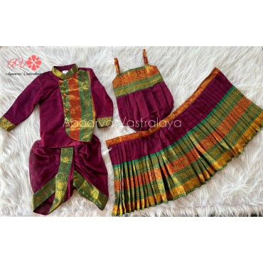 Wine Dhoti set