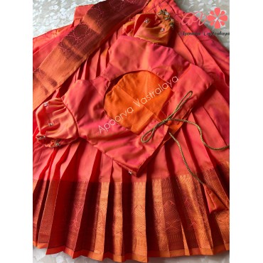 Orange dual tone half saree