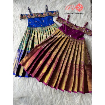 Princess pattern banarasi tissue silk gowns