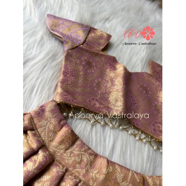 Lavender banarasi tissue silk lehenga