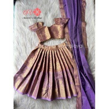 Lavender banarasi tissue silk lehenga