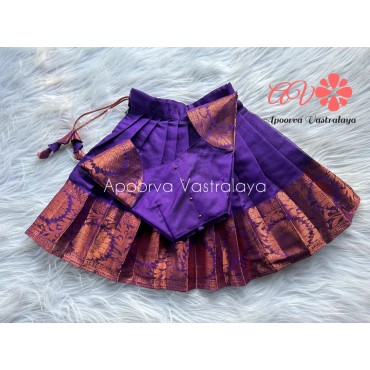 Patch sleeve tissue silk lehenga