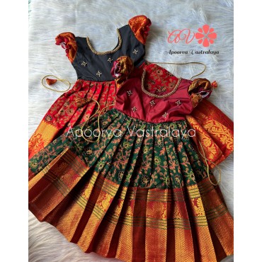 Printed Narayanpet aari gowns