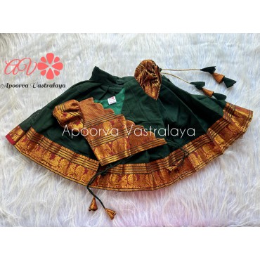 Narayanpet scallop work silk lehenga