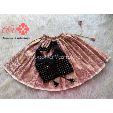 Banarasi Katan Silk and Black Velvet Top