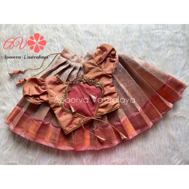 Classy copper aari silk lehenga