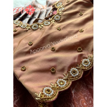 Classy copper aari silk lehenga