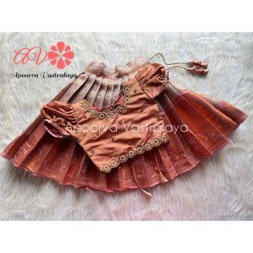 Classy copper aari silk lehenga