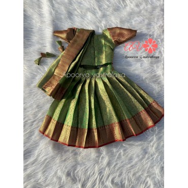 Metallic Green Tissue Silk lehenga