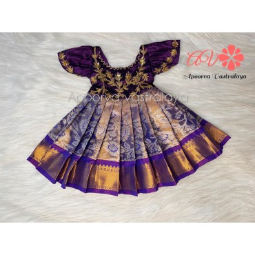 Purple Heavy Zardoosi Work Silk Gown