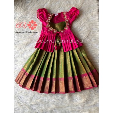 New Aari Overcoat Pattern Tissue Silk Gown