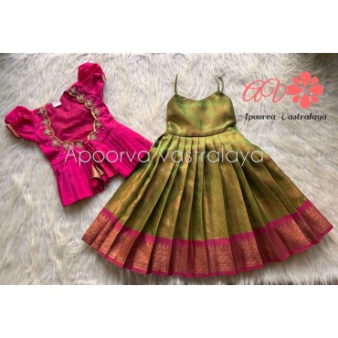 New Aari Overcoat Pattern Tissue Silk Gown