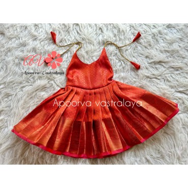 Orange elite Kanchi Silk Gown