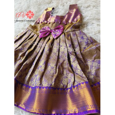 Purple Mini Kanchi SIlk Gown